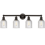Edison Bridal Veil Bathroom Vanity Light - Oil Rubbed Bronze / Clear