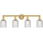 Edison Bridal Veil Bathroom Vanity Light - Satin Gold / Clear