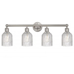 Bridal Veil 616 Bathroom Vanity Light - Satin Nickel / Clear