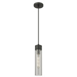 Boreas Cord Hung Pendant - Matte Black / Smoke