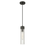 Boreas Cord Hung Pendant - Matte Black / Striped Clear