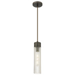 Boreas Cord Hung Pendant - Oil Rubbed Bronze / Striped Clear