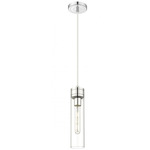 Boreas Cord Hung Pendant - Polished Chrome / Clear