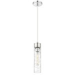 Boreas Cord Hung Pendant - Polished Chrome / Clear Swirl