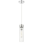 Boreas Cord Hung Pendant - Polished Chrome / Clear Seedy