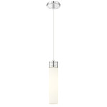Boreas Cord Hung Pendant - Polished Chrome / Striped White