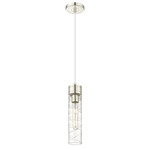 Boreas Cord Hung Pendant - Polished Nickel / Clear Swirl