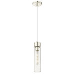 Boreas Cord Hung Pendant - Polished Nickel / Clear Seedy