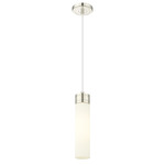 Boreas Cord Hung Pendant - Polished Nickel / Striped White