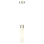 Boreas Cord Hung Pendant - Polished Nickel / White