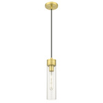 Boreas Cord Hung Pendant - Satin Gold / Clear