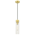 Boreas Cord Hung Pendant - Satin Gold / Clear Seedy