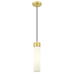 Boreas Cord Hung Pendant - Satin Gold / Striped White