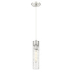 Boreas Cord Hung Pendant - Satin Nickel / Clear Swirl