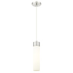 Boreas Cord Hung Pendant - Satin Nickel / Striped White
