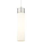 Boreas Cord Hung Pendant - Satin Nickel / White