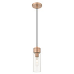 Boreas Cord Hung Pendant - Antique Copper / Clear