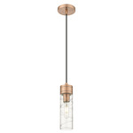 Boreas Cord Hung Pendant - Antique Copper / Clear Swirl