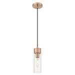 Boreas Cord Hung Pendant - Antique Copper / Clear Seedy