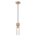 Boreas Cord Hung Pendant - Antique Copper / Striped Clear
