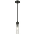 Boreas Cord Hung Pendant - Matte Black / Striped Clear