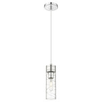 Boreas Cord Hung Pendant - Polished Chrome / Clear Swirl