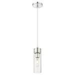 Boreas Cord Hung Pendant - Polished Chrome / Clear Seedy