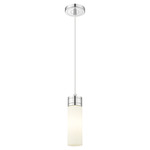 Boreas Cord Hung Pendant - Polished Chrome / Striped White