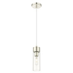 Boreas Cord Hung Pendant - Polished Nickel / Clear