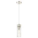 Boreas Cord Hung Pendant - Polished Nickel / Clear Swirl