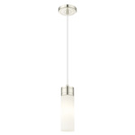 Boreas Cord Hung Pendant - Polished Nickel / Striped White