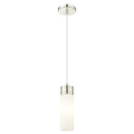 Boreas Cord Hung Pendant - Polished Nickel / White