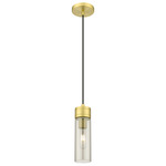 Boreas Cord Hung Pendant - Satin Gold / Smoke