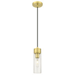 Boreas Cord Hung Pendant - Satin Gold / Clear Seedy