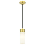 Boreas Cord Hung Pendant - Satin Gold / Striped White