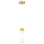 Boreas Cord Hung Pendant - Satin Gold / White