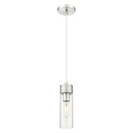 Boreas Cord Hung Pendant - Satin Nickel / Clear