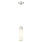 Boreas Cord Hung Pendant - Satin Nickel / Striped White