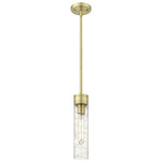 Boreas Stem Hung Pendant - Antique Brass / Clear Swirl