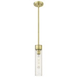 Boreas Stem Hung Pendant - Antique Brass / Clear Seedy