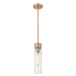 Boreas Stem Hung Pendant - Antique Copper / Clear Swirl