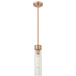Boreas Stem Hung Pendant - Antique Copper / Striped Clear