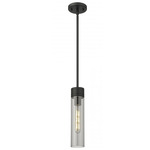 Boreas Stem Hung Pendant - Matte Black / Smoked