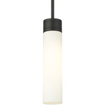 Boreas Stem Hung Pendant - Matte Black / White Striped