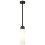 Boreas Stem Hung Pendant - Matte Black / White