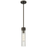 Boreas Stem Hung Pendant - Oil Rubbed Bronze / Striped Clear