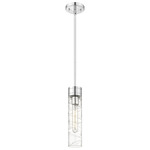 Boreas Stem Hung Pendant - Polished Chrome / Clear Swirl