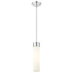 Boreas Stem Hung Pendant - Polished Chrome / Striped White