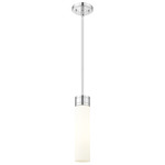 Boreas Stem Hung Pendant - Polished Chrome / White