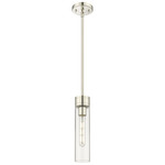 Boreas Stem Hung Pendant - Polished Nickel / Clear